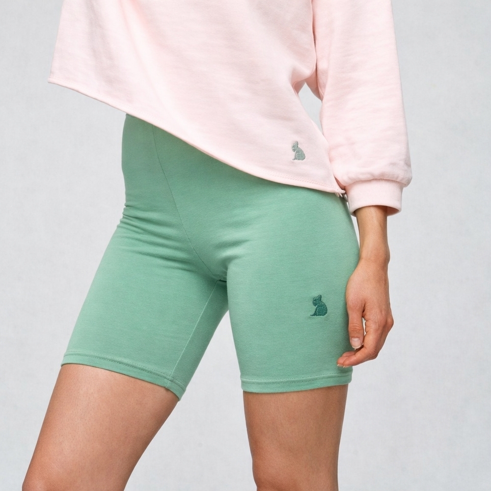 Kuwalla Green Tea Biker Shorts NWT | High-Waist Stretch Athletic Cycling Shorts
